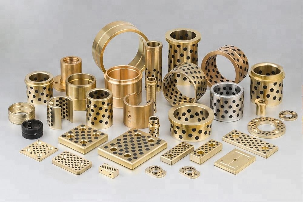 C86300 Slide Bearing Sturned Bronze & Flanged Bushing Solid Lubricant