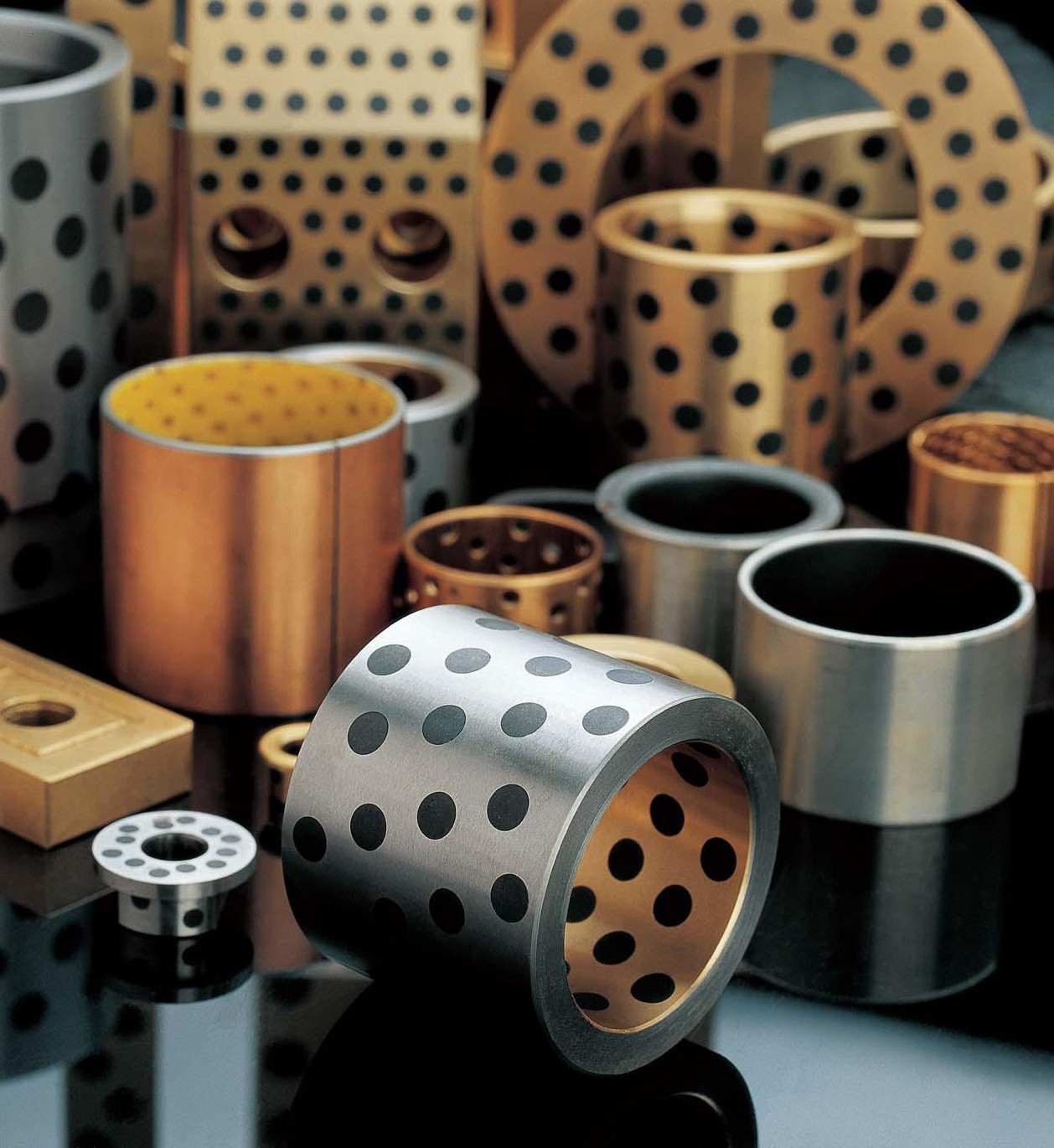 Inch Sizes Steel PTFE Coated Sleeve Bearings Tin Plating Bronze Metal