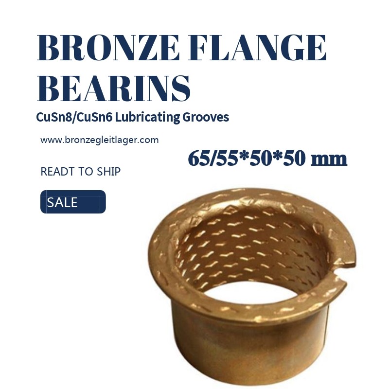 Flange Sleeve Bushings 65 / 55 * 50 * 50 DIN1494 Split Sliding Bearing