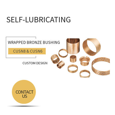 CuSn8 CuSn6 Wrapped Bronze Bearings With Lubrication Holes