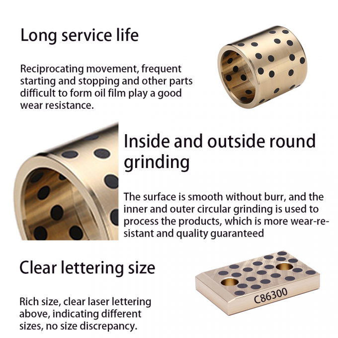 Continuous Cast Embedded Solid Bronze Lubricating Bushing