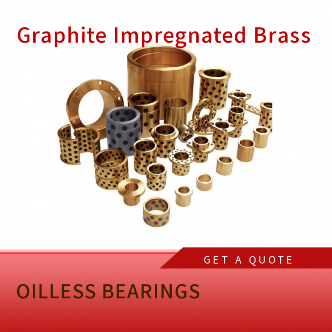Graphite Impregnated Brass Oil Free Bushing Brass Alloy, Straight