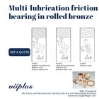 Multi Lubrication Friction Type Bearing In Rolled Bronze Material CuSn8 Bronze For Hydraulics