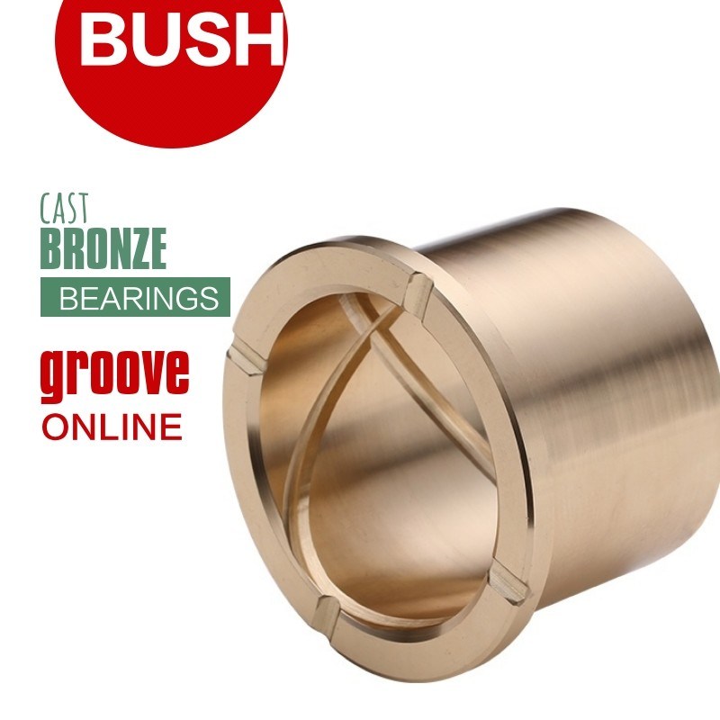Precision Flanged Groove Cast Bronze Bushings Spiral Inside Groove Bearings