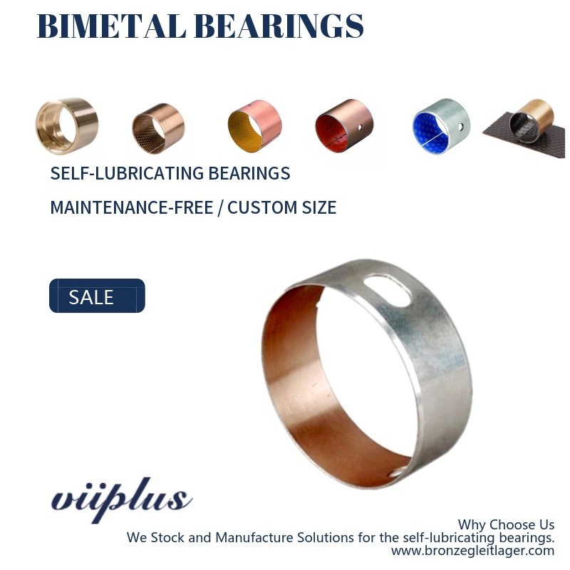 Bimetal Bearing Metal Bushes CuPb30 Material Lead Bronze Flanged Sleeve
