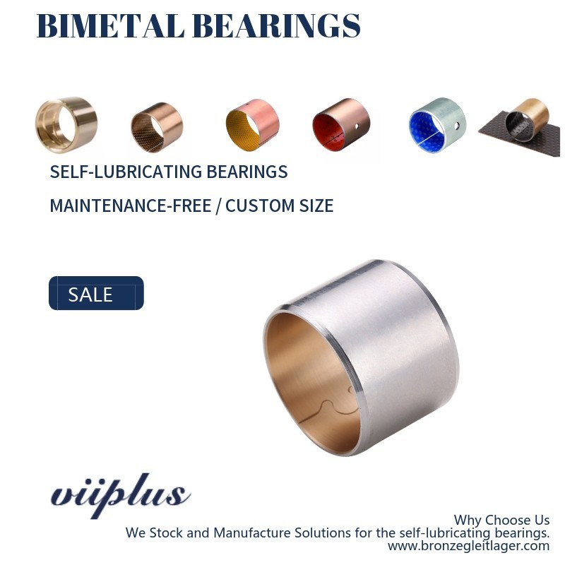 Bimetal Bearing Metal Bushes CuPb30 Material Lead Bronze Flanged Sleeve