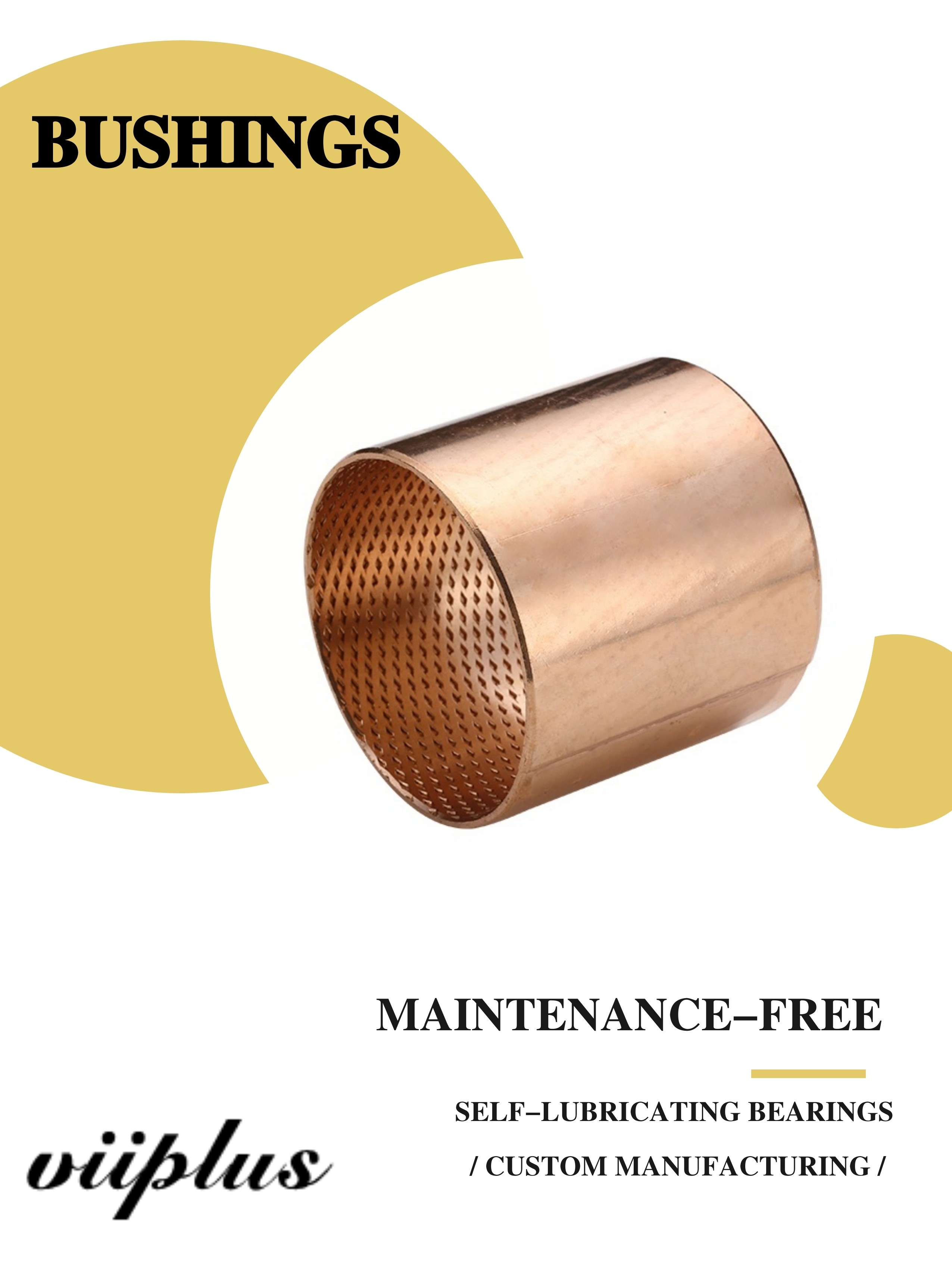 Bronze Bearings Made of CuSn8 with Lubrication Indents Plain