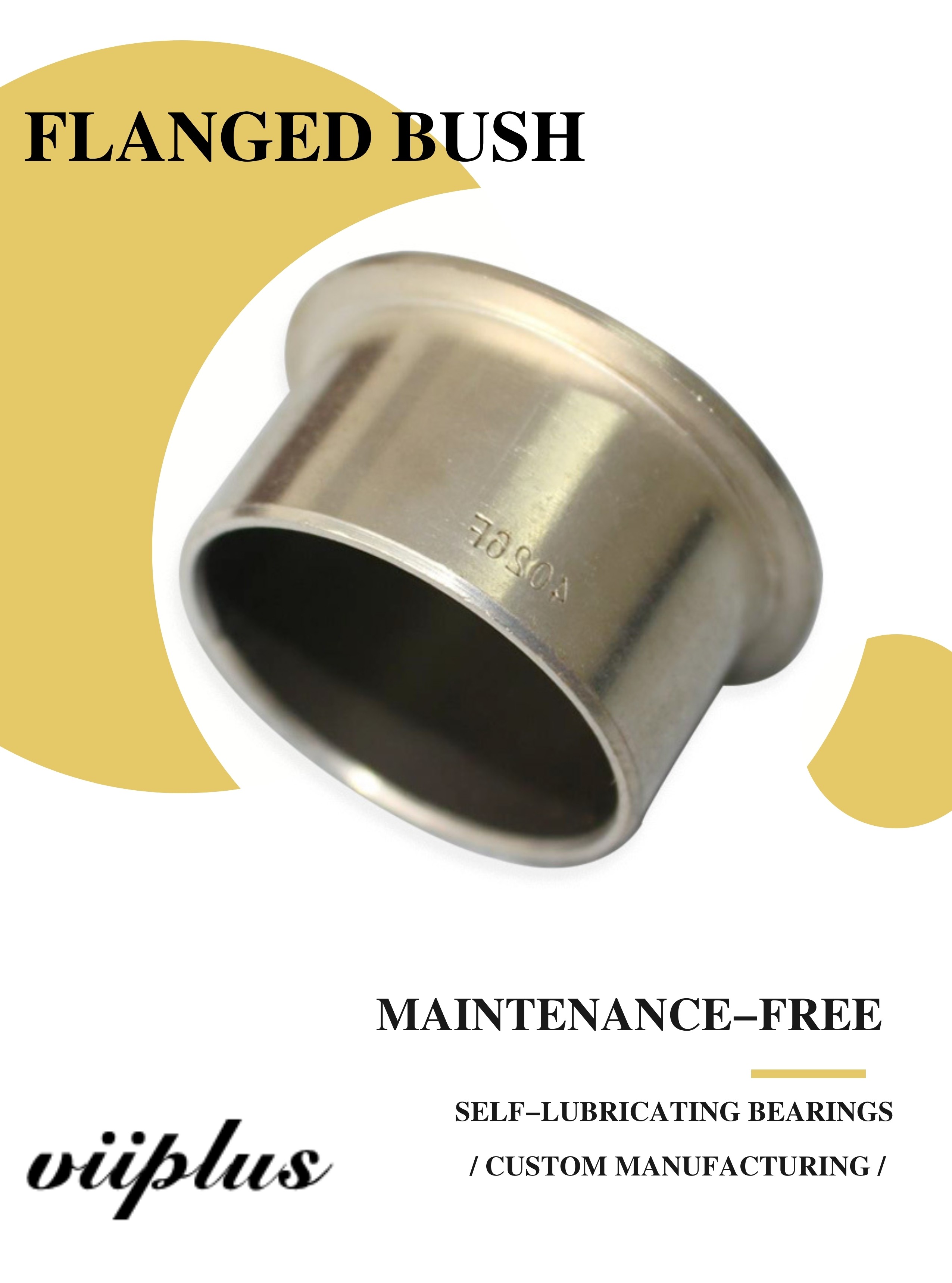 Custom Metal Backed Bearing Split Bushings Copper Plating, Flanged