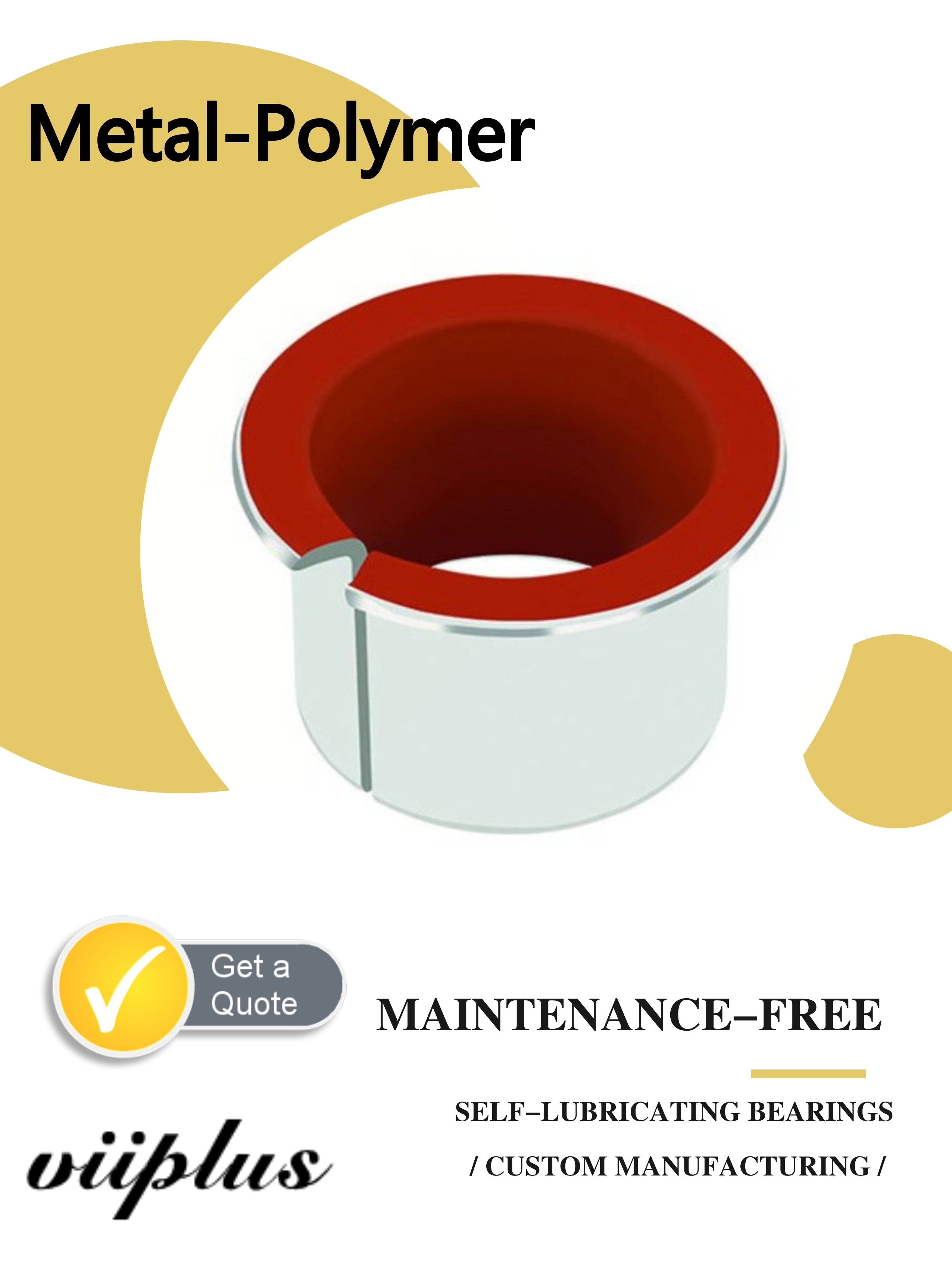 MetalPolymer Selflubricating Lead Free Bearing Solutions Steel Shell with PTFE / POM Plastic