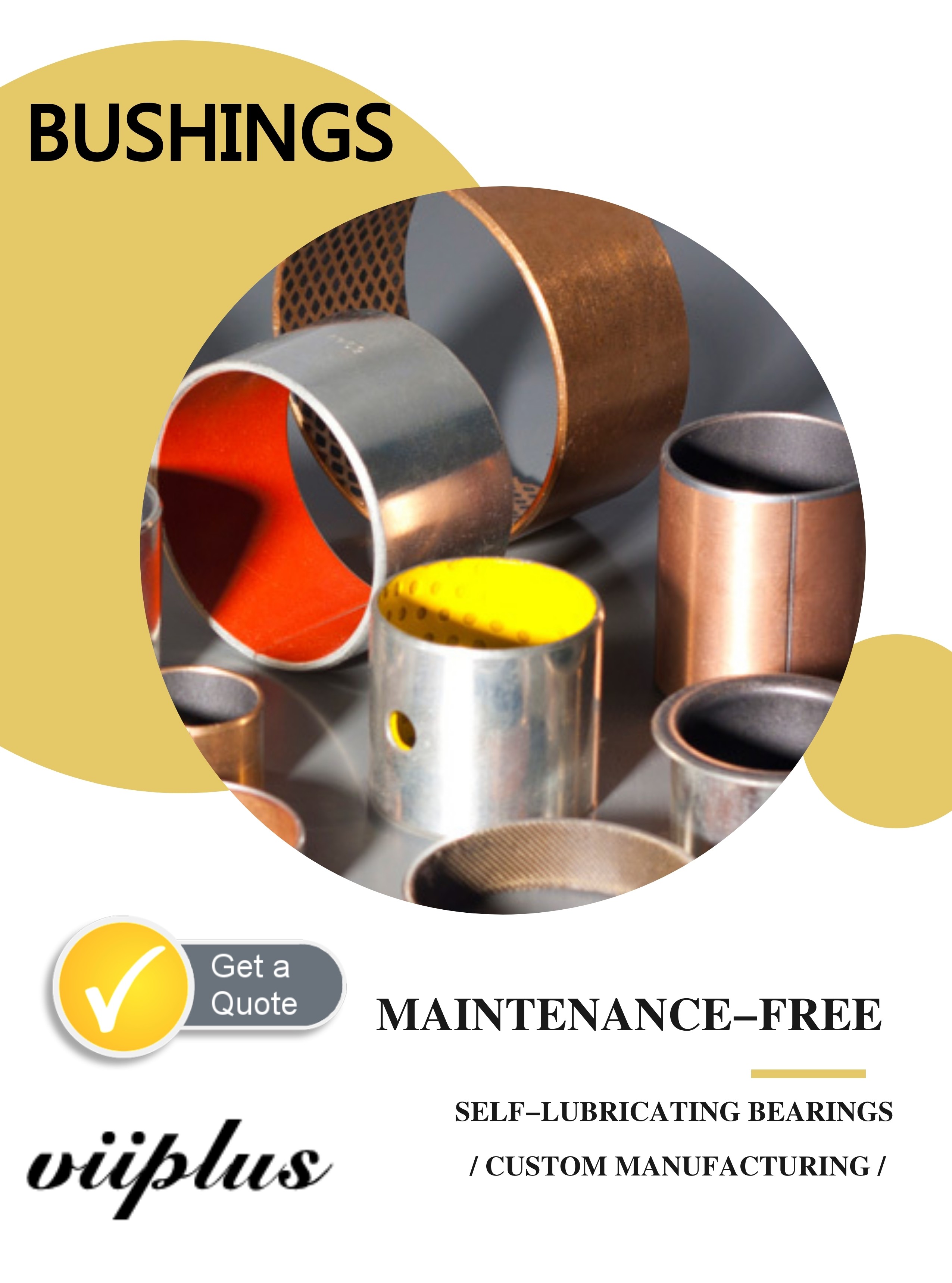 Metric Size Dry Sliding Bearings , Self Lube Bushings With Long Life Time