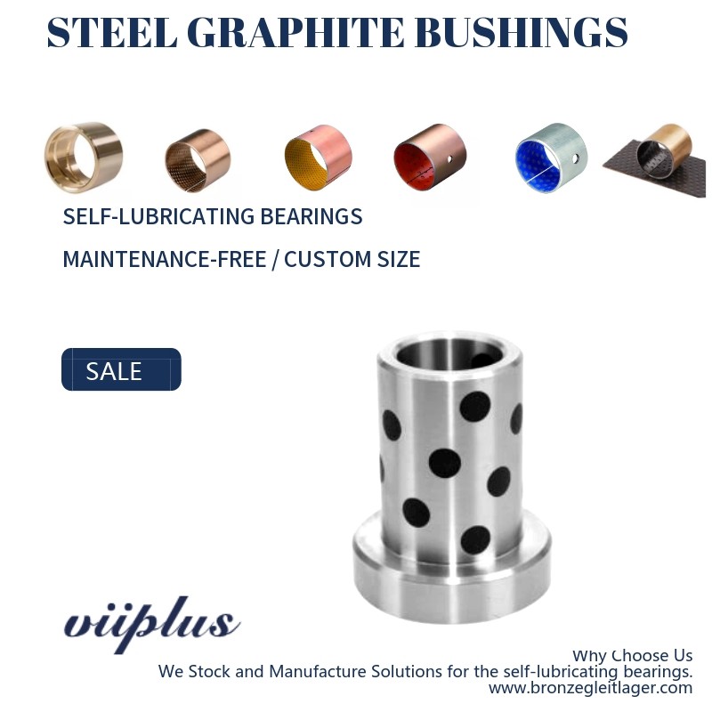 Flange Steel Graphite Bushing Self Lube Wear Plates Metric Size Long Life