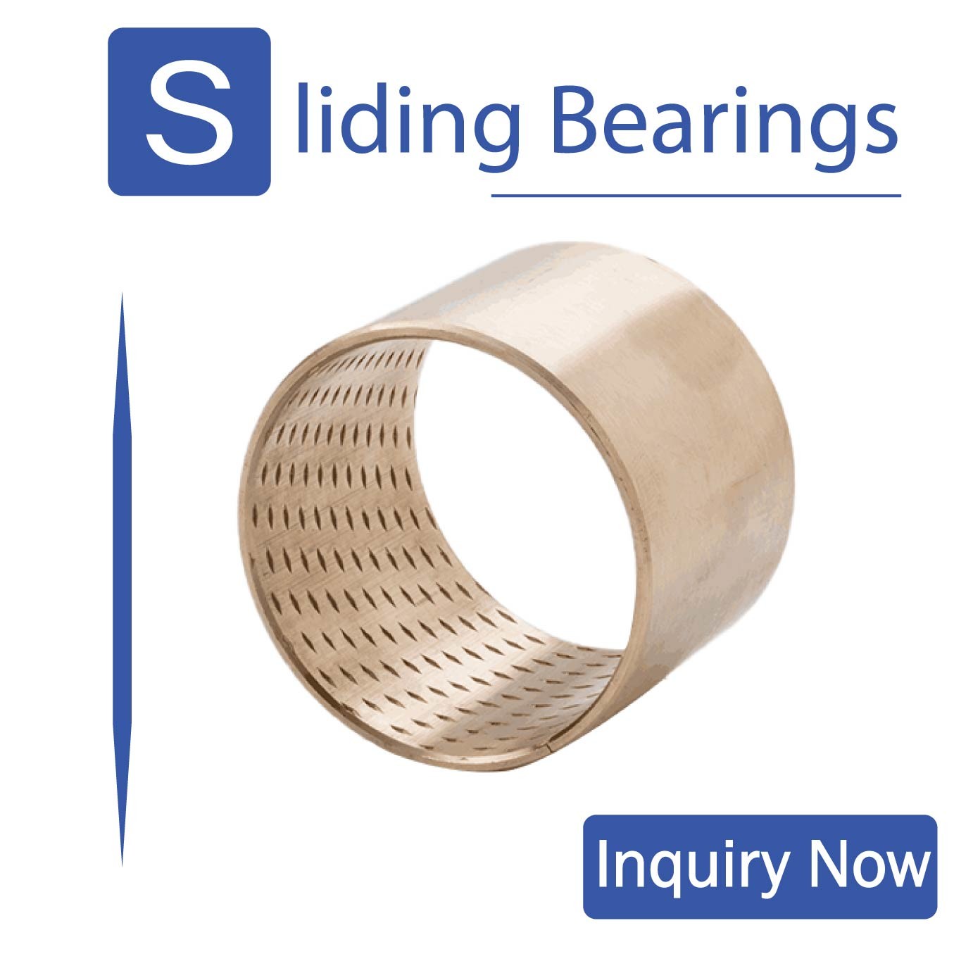 Bronze Bearings Made of CuSn8 with Lubrication Indents Plain