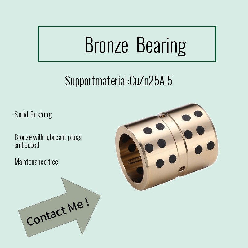 Bronze With Embedded Solid Lubricant Straight Bushing 45 Mm ID 55 Mm OD