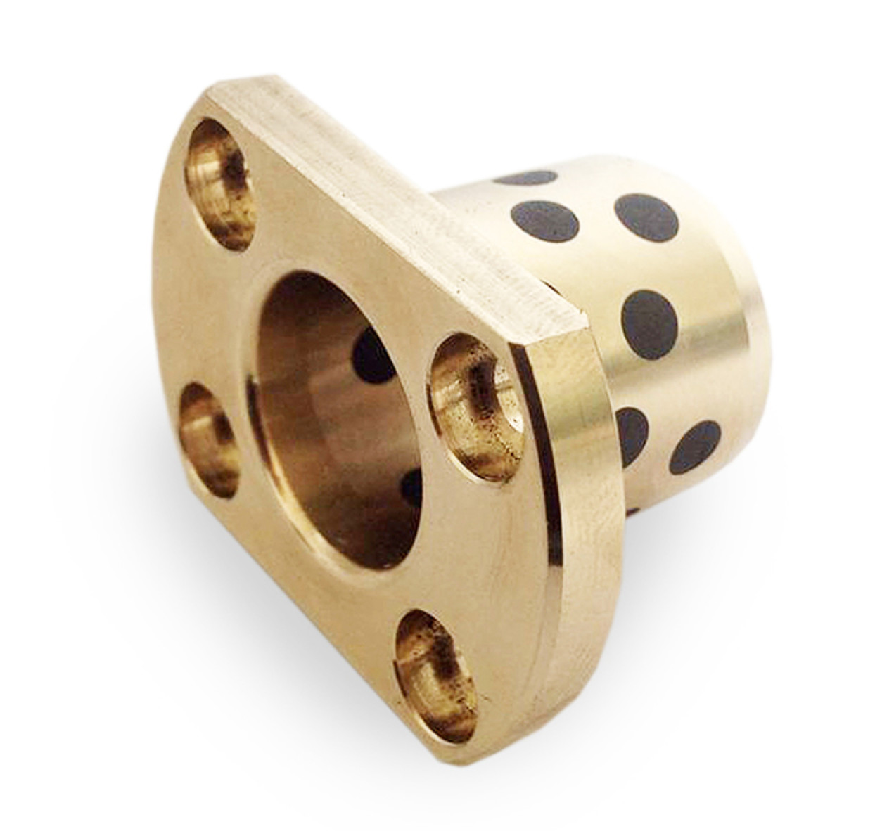 Graphite Brass Bronze Flanged Bearings With Oil Free Two Sided Cut