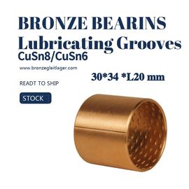Tin Bronze Sleeve Bushing BRM 30 - 34 L20 With Lubricating Grooves FB090