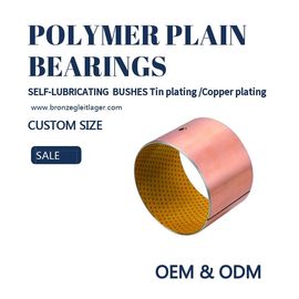 Tin / Copper Plating Polymer Plain Bearings Guide Sleeve Bushes With Oil Holes