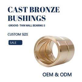Customzied Oil / Grease Groove Casting Bronze Sleeve & Flange Six To Eight Designs for Loaders