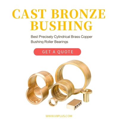 Hydraulic Pump Cast Bronze Bushes CuSn5ZnPb5 Metric Flange Size Groove Type Low Maintenance