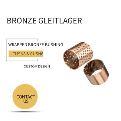 Plain CuSn8 Bronze Gleitlager 60-65-60mm Perforated Wear Resistance