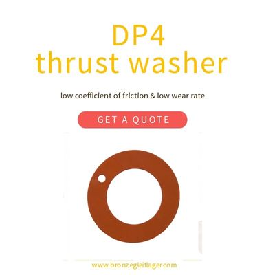 Steel Backed DP4 Bronze Thrust Washer Red PTFE